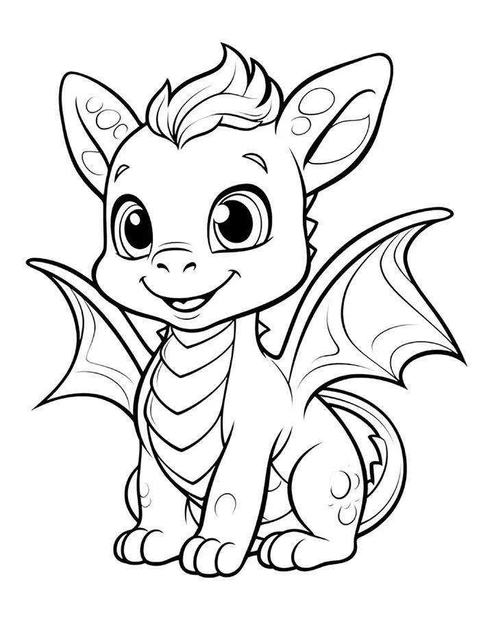 Desenhos de Dragão Fofinho para colorir 49