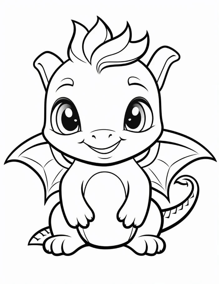 Desenhos de Dragão Fofinho para colorir 5
