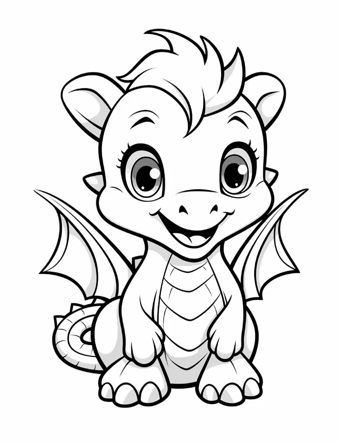 Desenhos de Dragão Fofinho para colorir 51