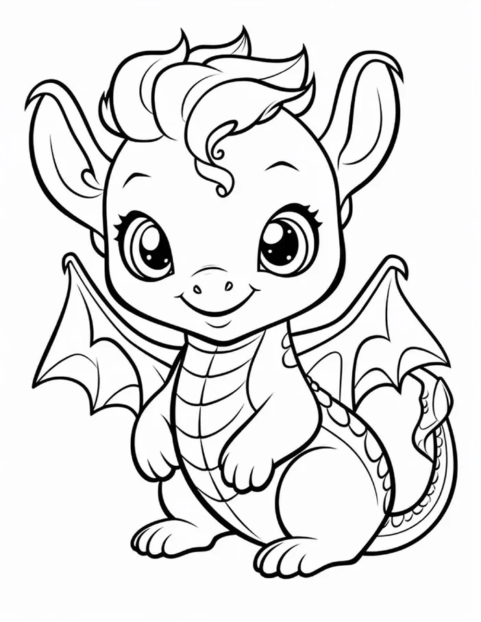 Desenhos de Dragão Fofinho para colorir 52