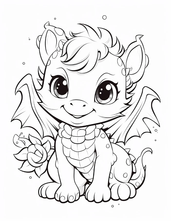 Desenhos de Dragão Fofinho para colorir 56