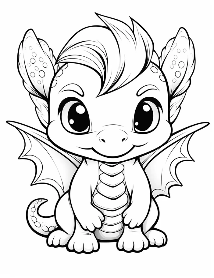 Desenhos de Dragão Fofinho para colorir 57
