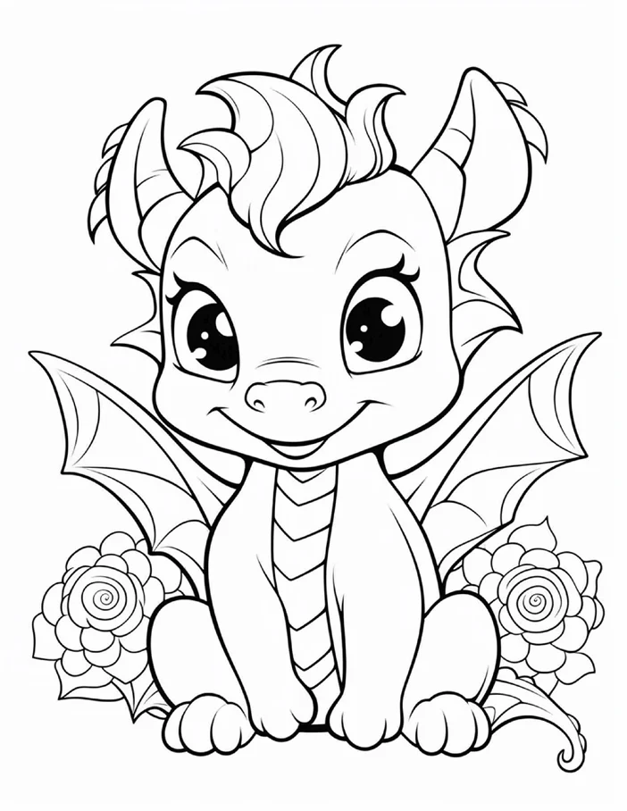 Desenhos de Dragão Fofinho para colorir 58
