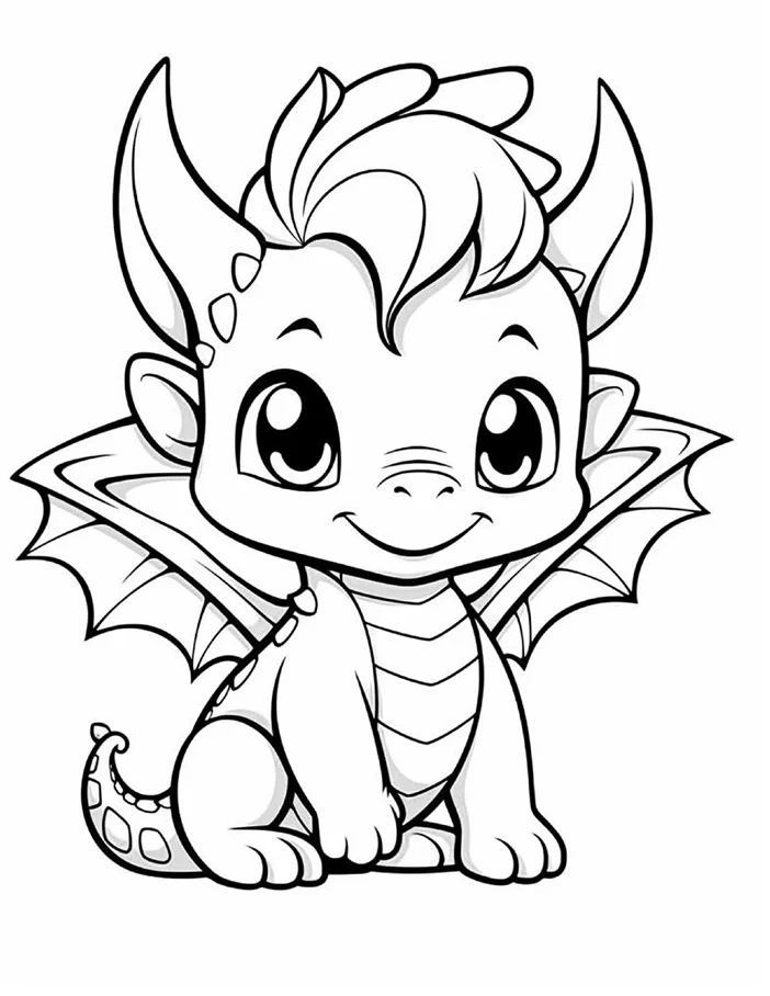 Desenhos de Dragão Fofinho para colorir 59