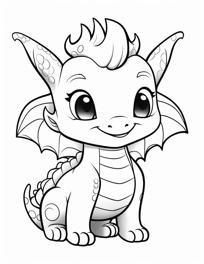Desenhos de Dragão Fofinho para colorir 6