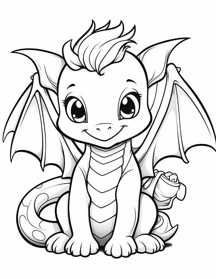 Desenhos de Dragão Fofinho para colorir 60
