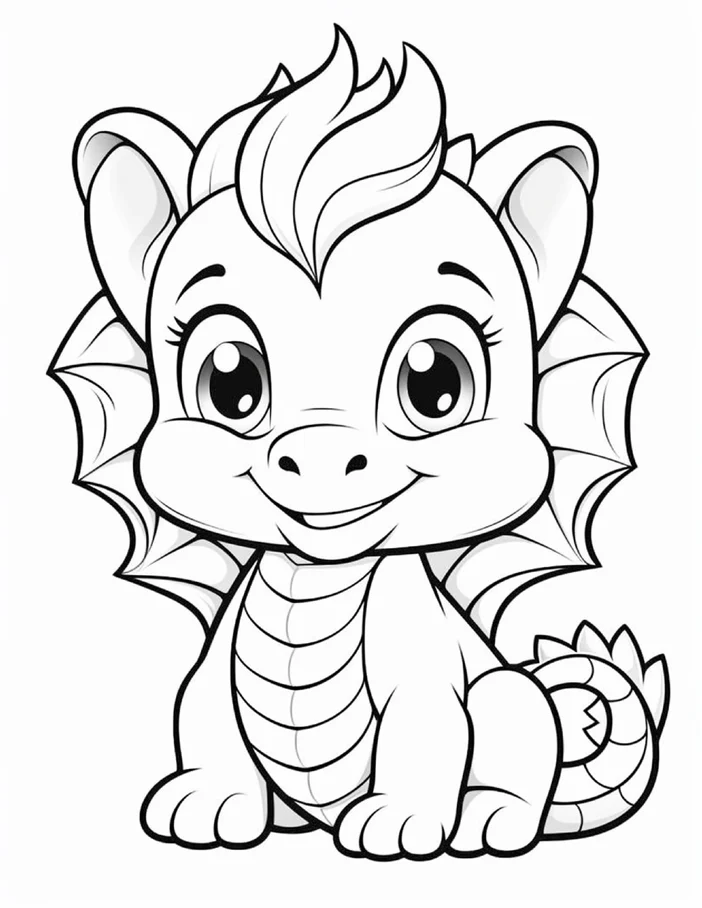 Desenhos de Dragão Fofinho para colorir 62