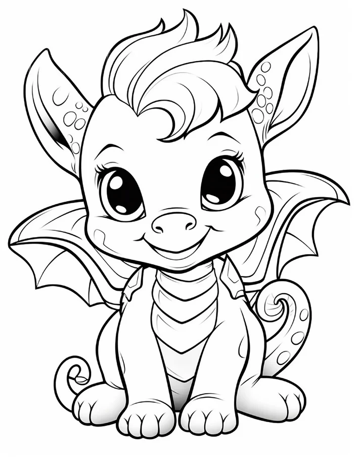 Desenhos de Dragão Fofinho para colorir 65
