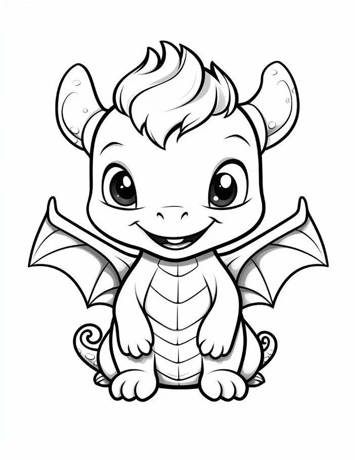 Desenhos de Dragão Fofinho para colorir 66