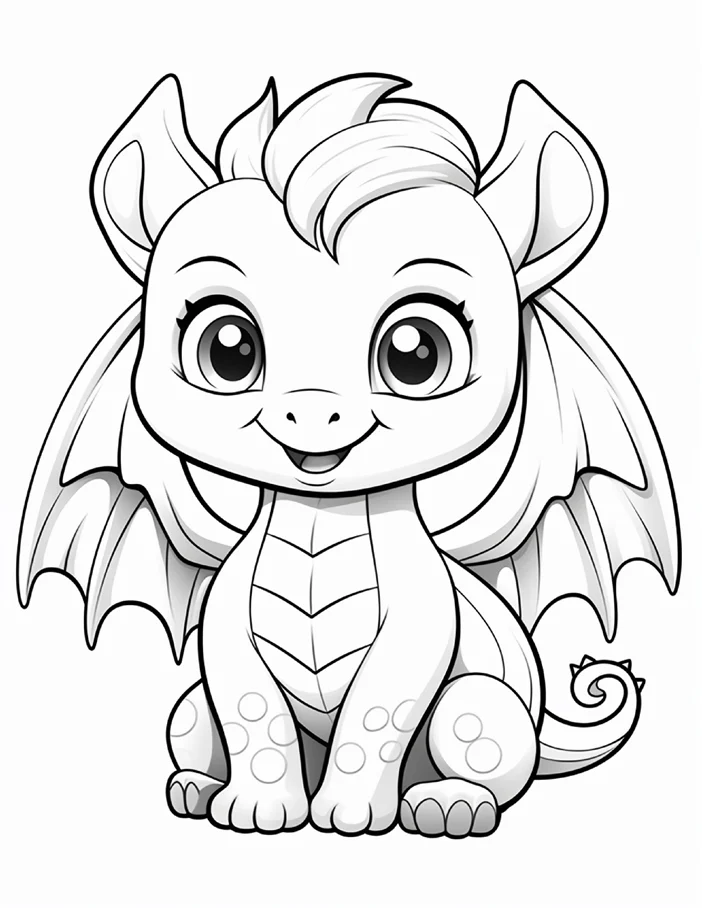 Desenhos de Dragão Fofinho para colorir 67