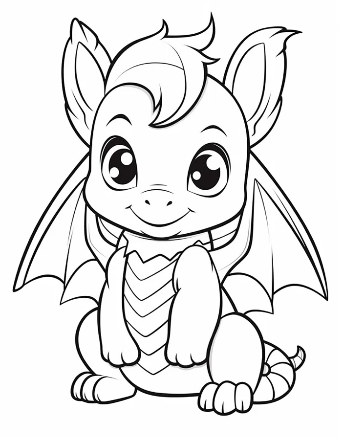 Desenhos de Dragão Fofinho para colorir 68