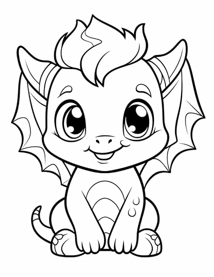 Desenhos de Dragão Fofinho para colorir 7