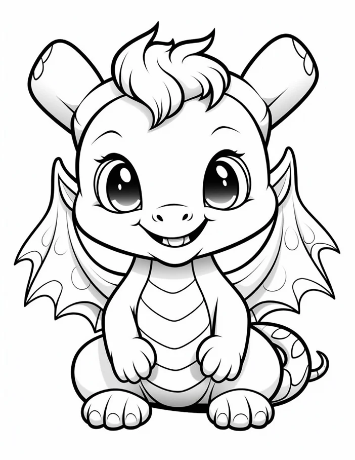 Desenhos de Dragão Fofinho para colorir 71