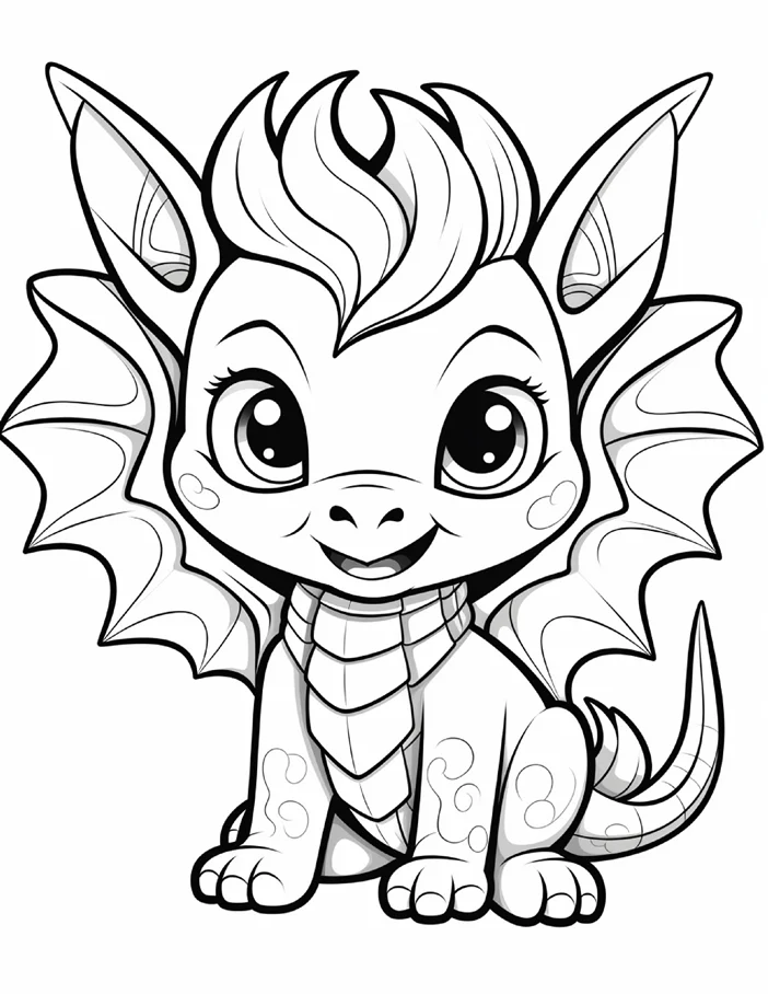 Desenhos de Dragão Fofinho para colorir 72