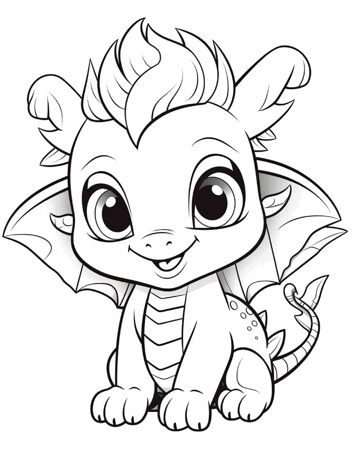 Dragão Fofinho para colorir