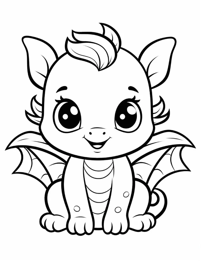 Desenhos de Dragão Fofinho para colorir 8