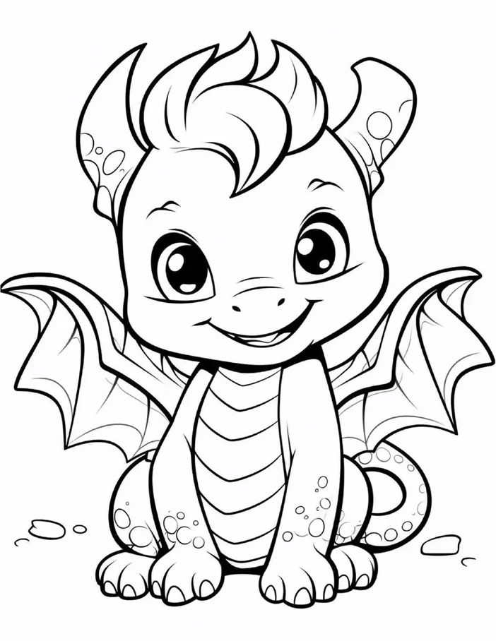 Desenhos de Dragão Fofinho para colorir 9