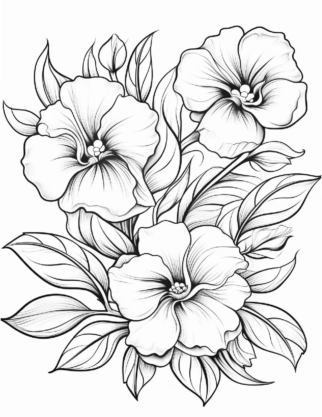 Desenhos de Flores Relaxantes para colorir 1