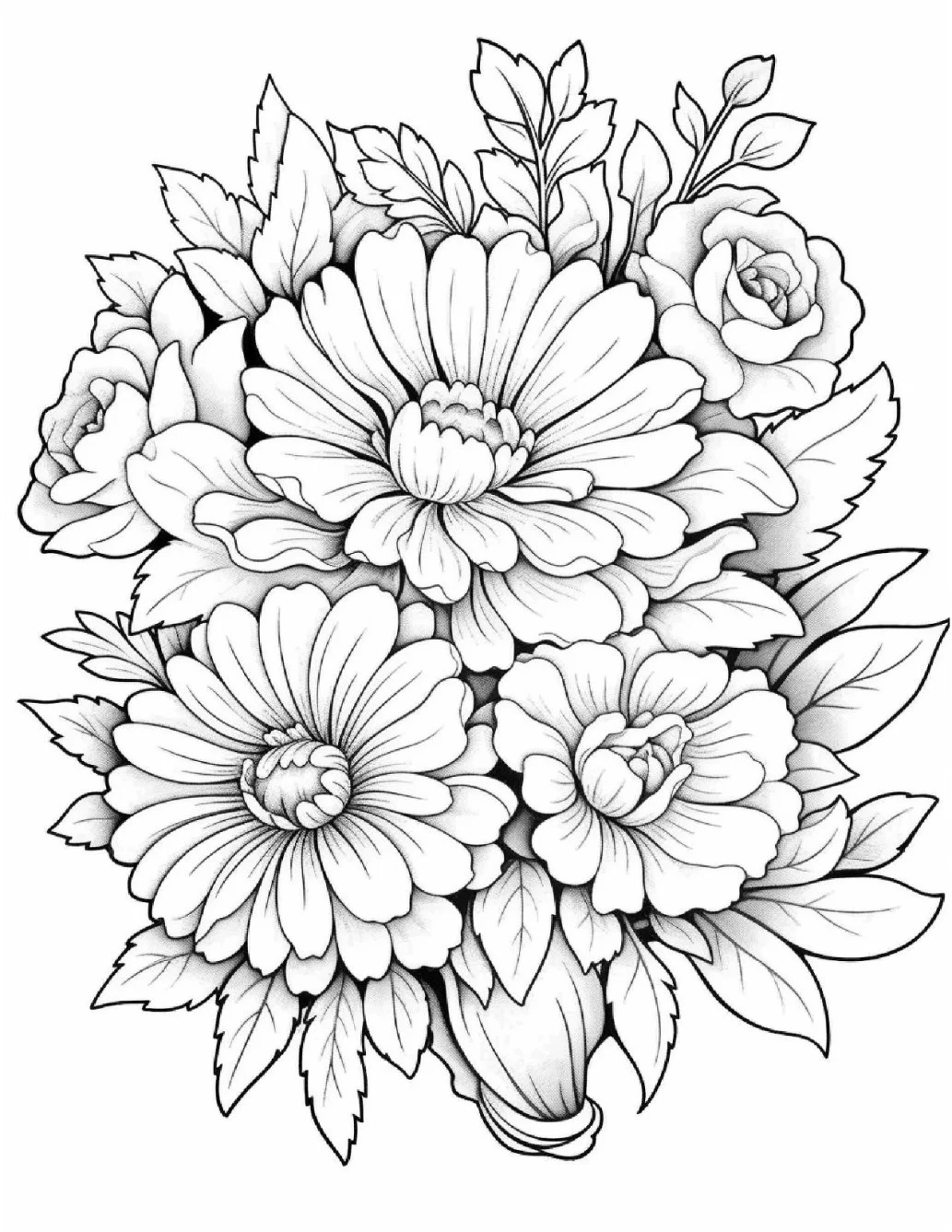 Desenhos de Flores Relaxantes para colorir 13