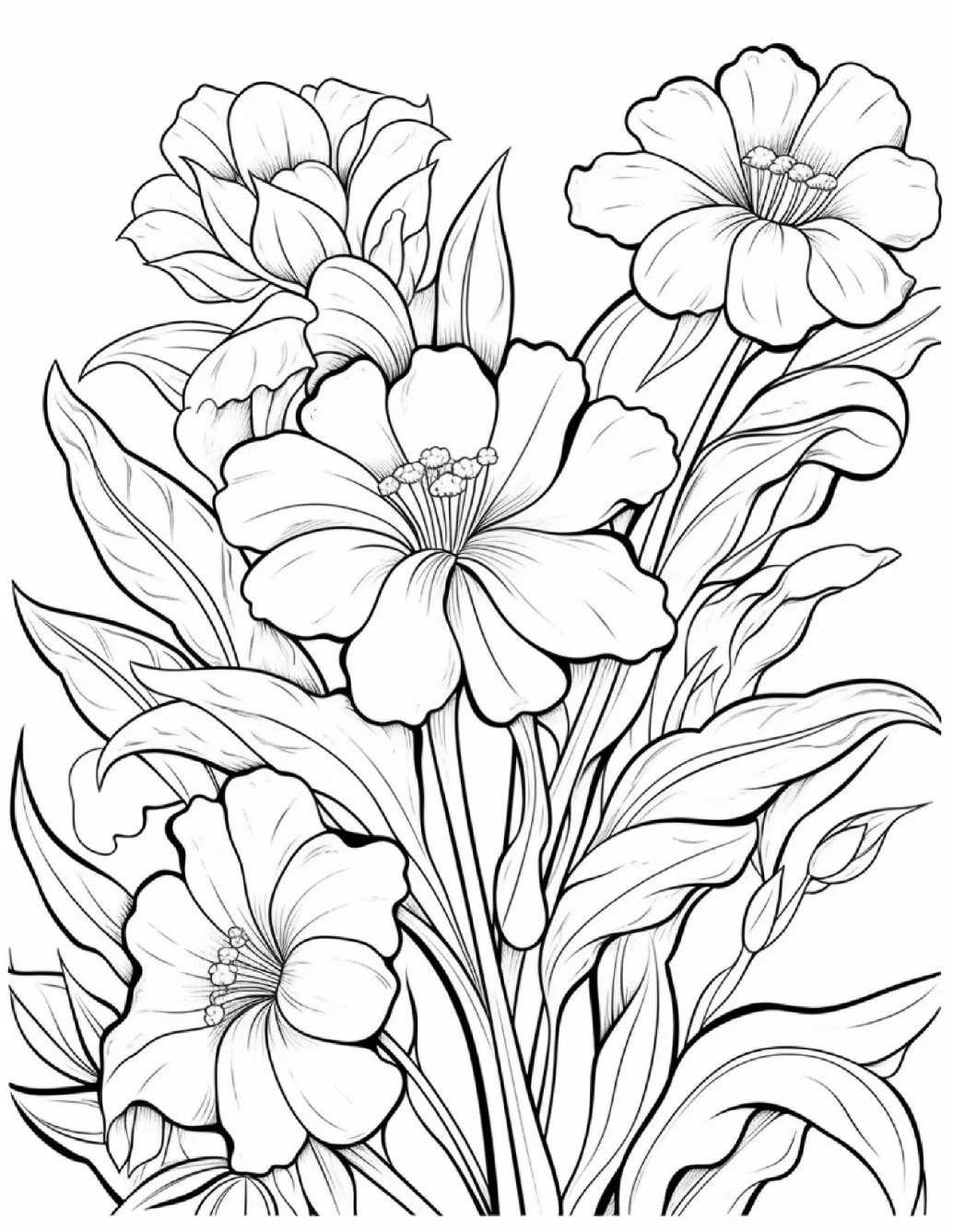 Desenhos de Flores Relaxantes para colorir 16