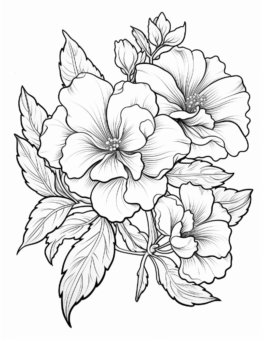 Desenhos de Flores Relaxantes para colorir 17