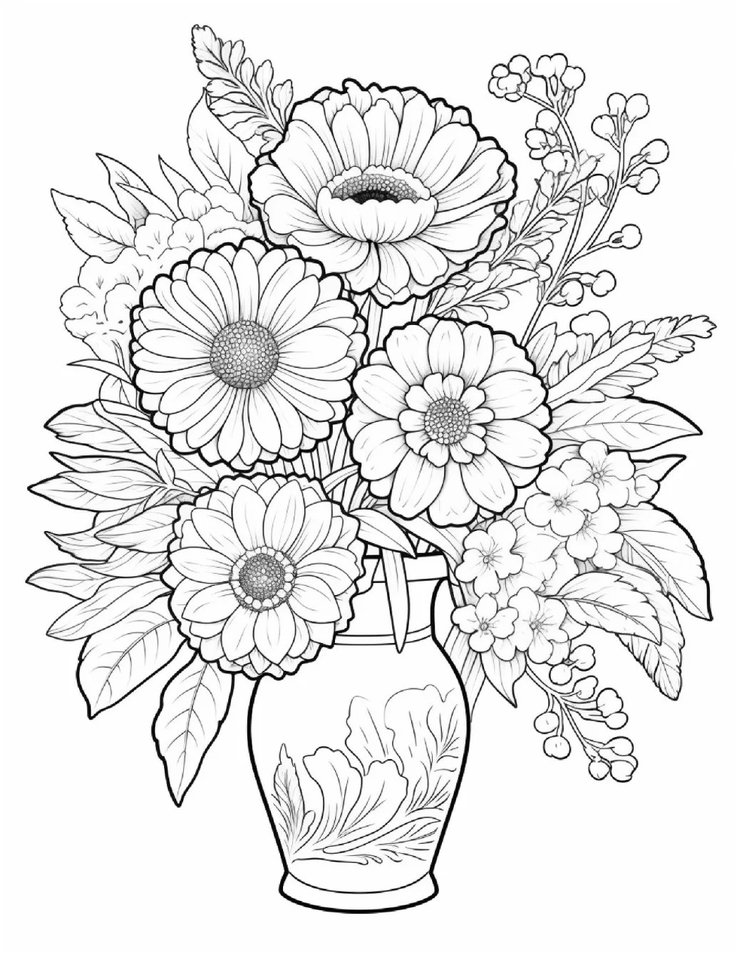 Desenhos de Flores Relaxantes para colorir 19