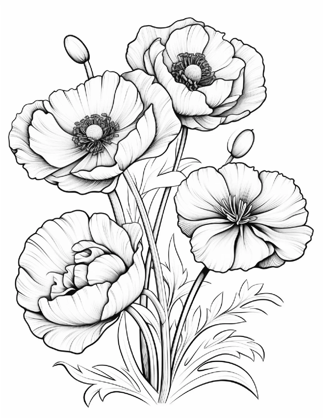 Desenhos de Flores Relaxantes para colorir 21