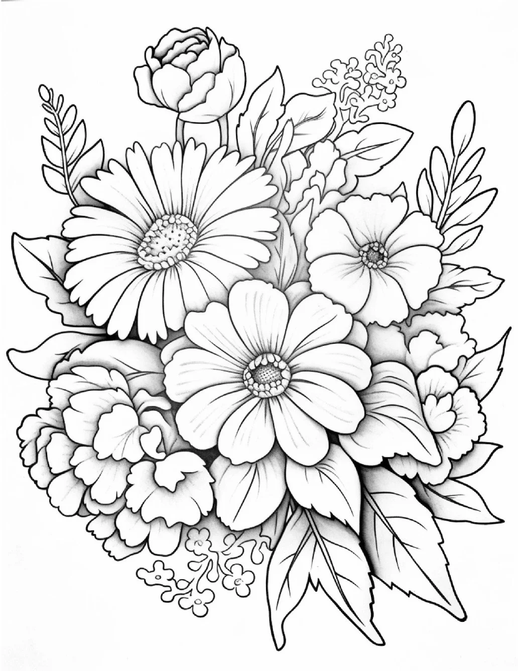 Desenhos de Flores Relaxantes para colorir 22