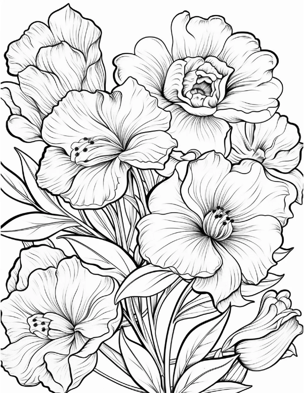 Desenhos de Flores Relaxantes para colorir 23