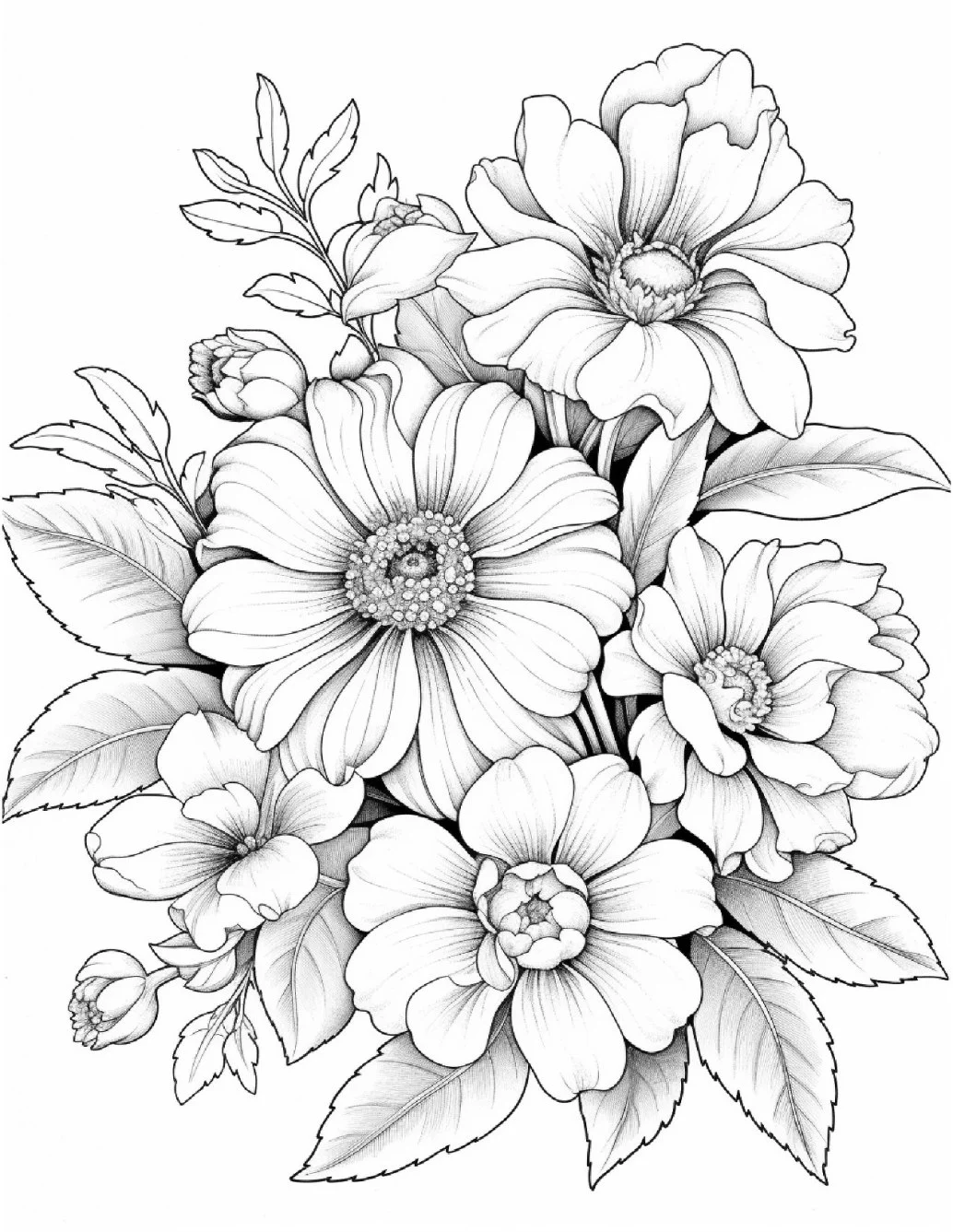Desenhos de Flores Relaxantes para colorir 29