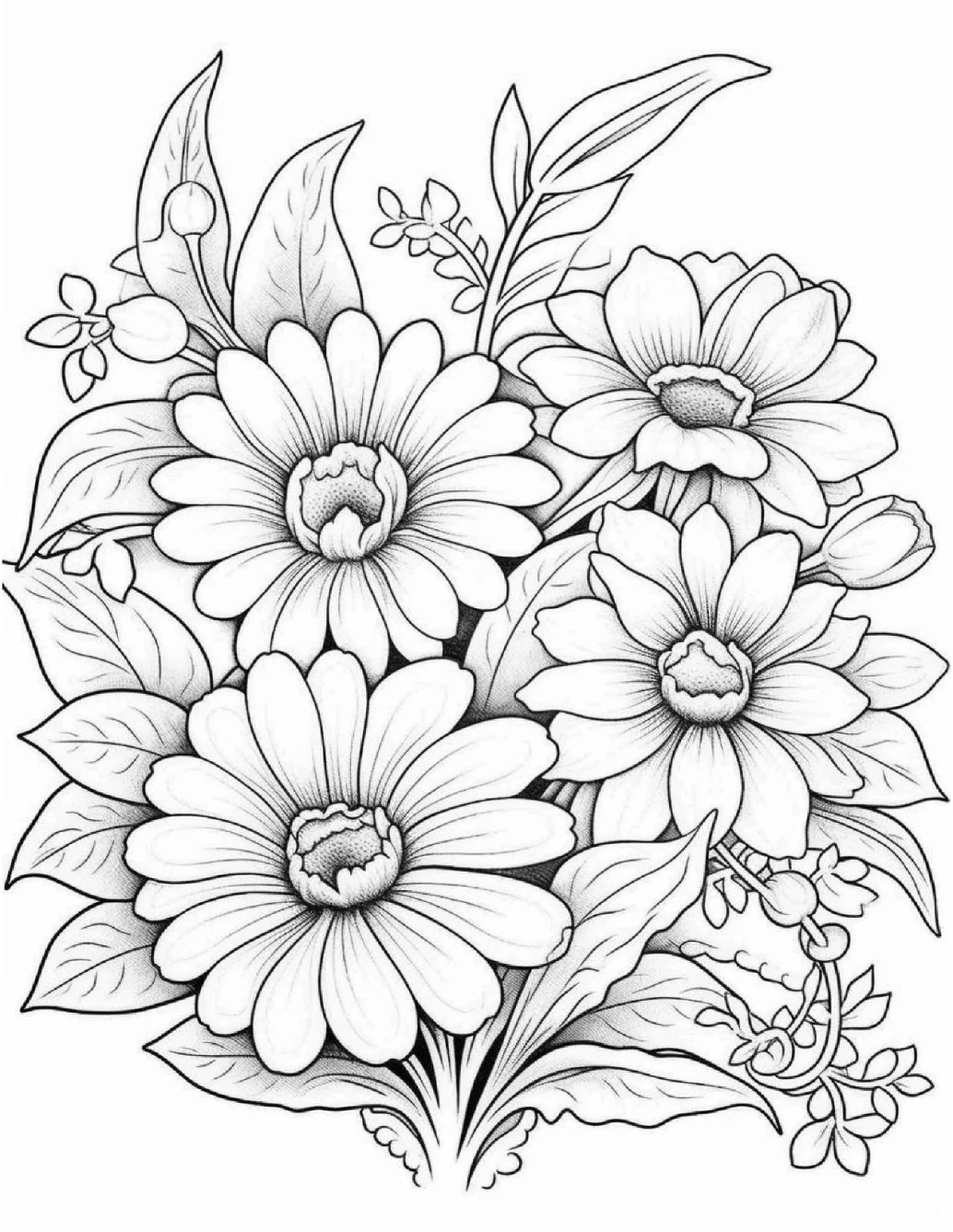 Desenhos de Flores Relaxantes para colorir 38