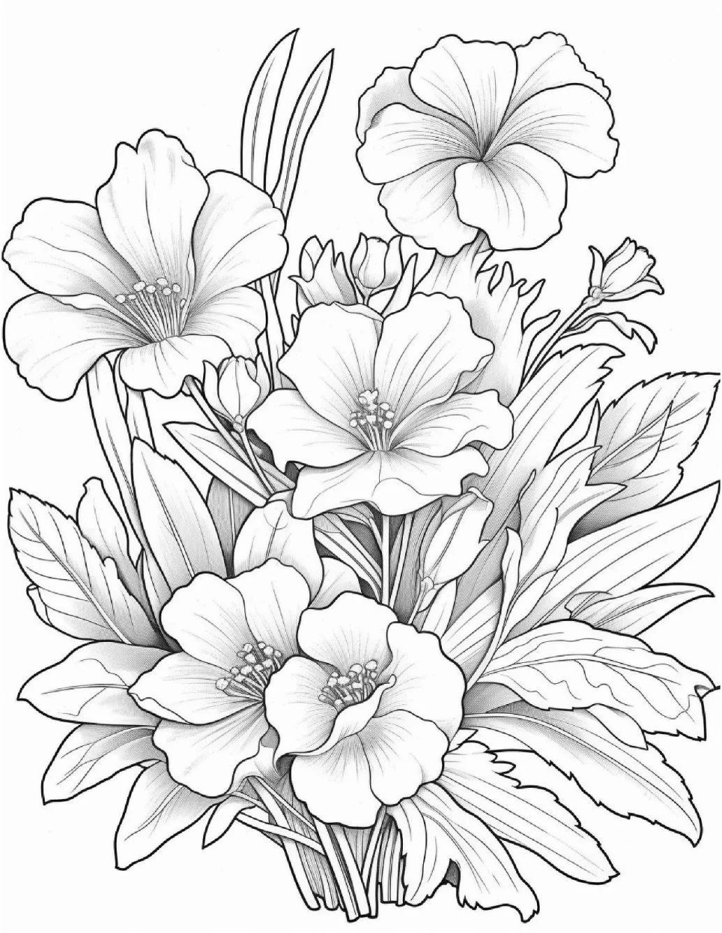 Desenhos de Flores Relaxantes para colorir 40