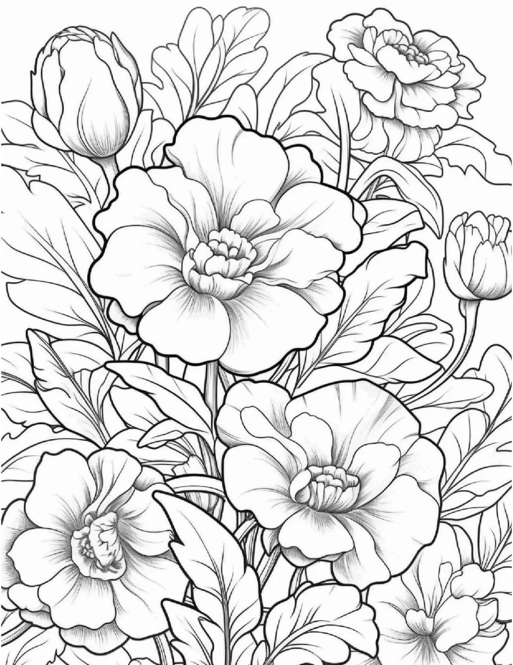 Desenhos de Flores Relaxantes para colorir 42