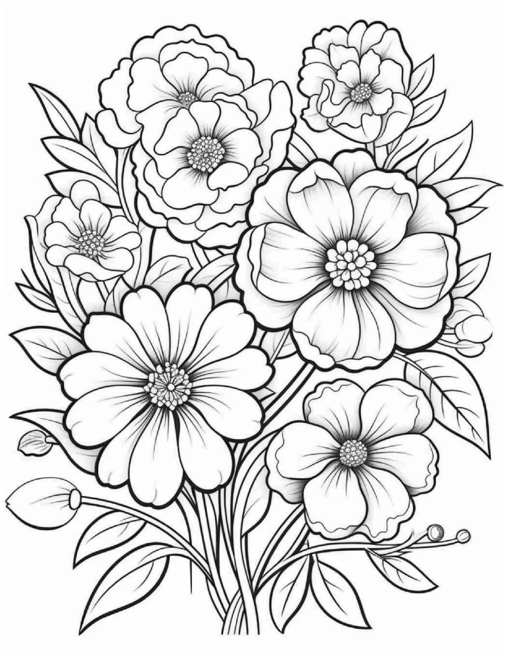 Desenhos de Flores Relaxantes para colorir 44