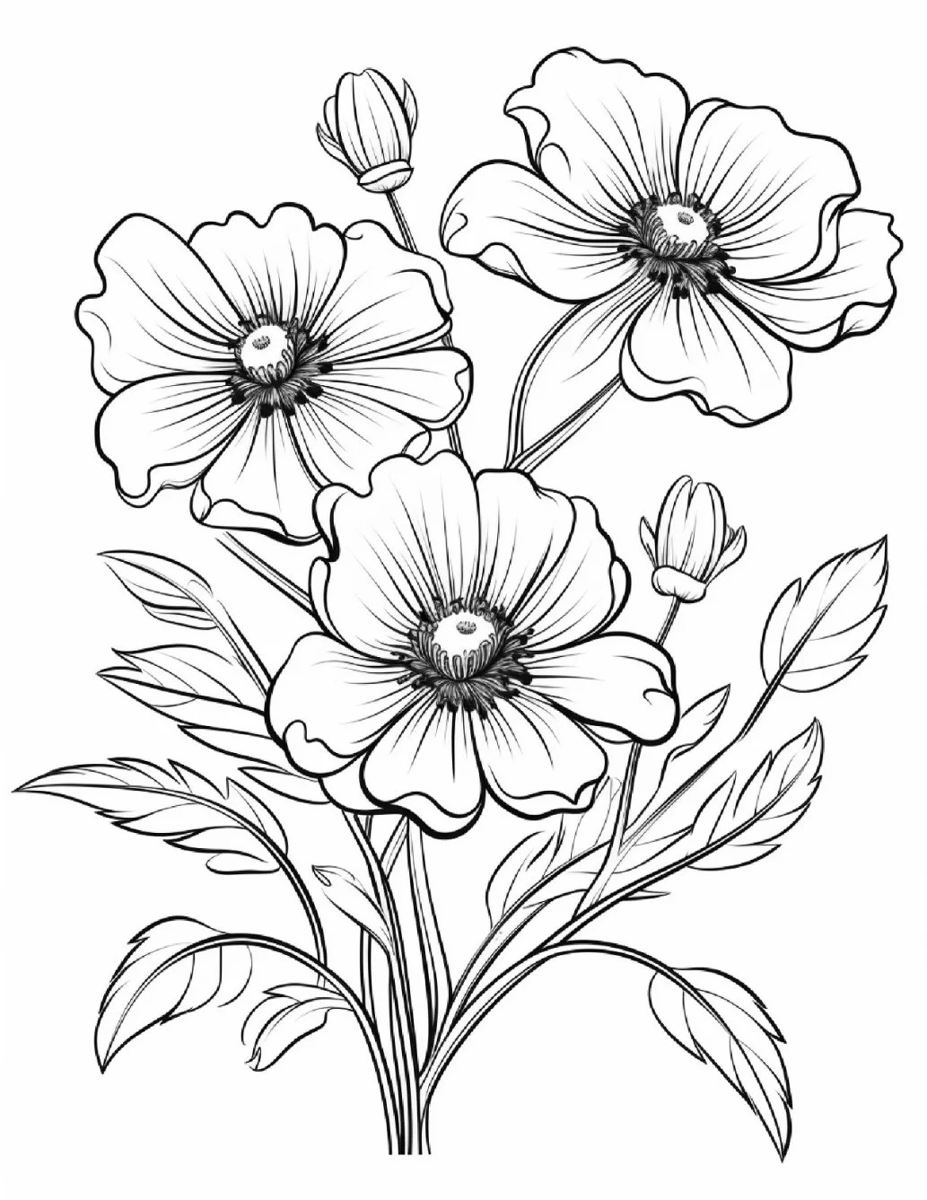 Desenhos de Flores Relaxantes para colorir 46