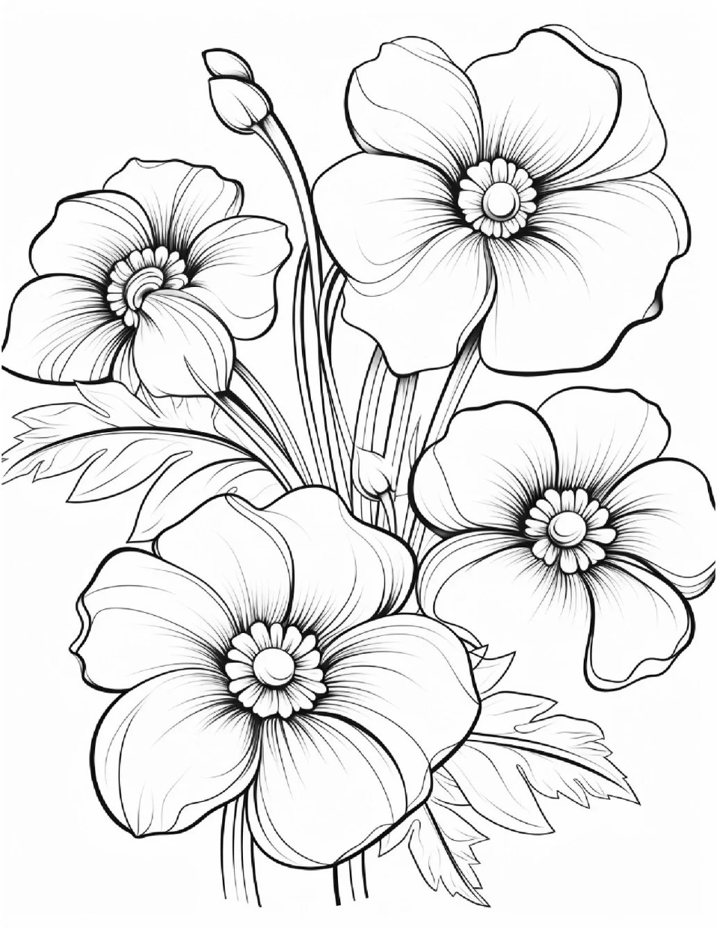 Desenhos de Flores Relaxantes para colorir 49