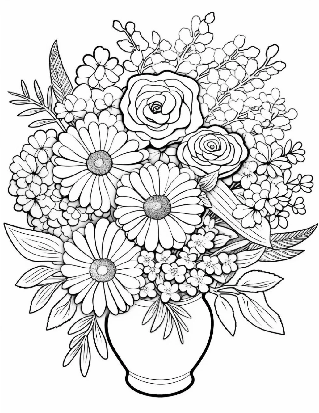 Desenhos de Flores Relaxantes para colorir 64