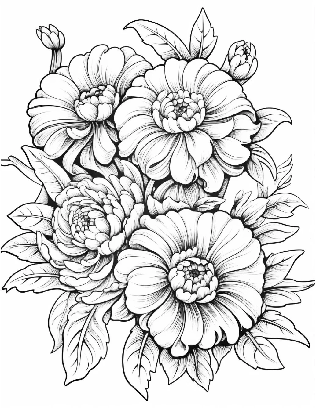 Desenhos de Flores Relaxantes para colorir 66