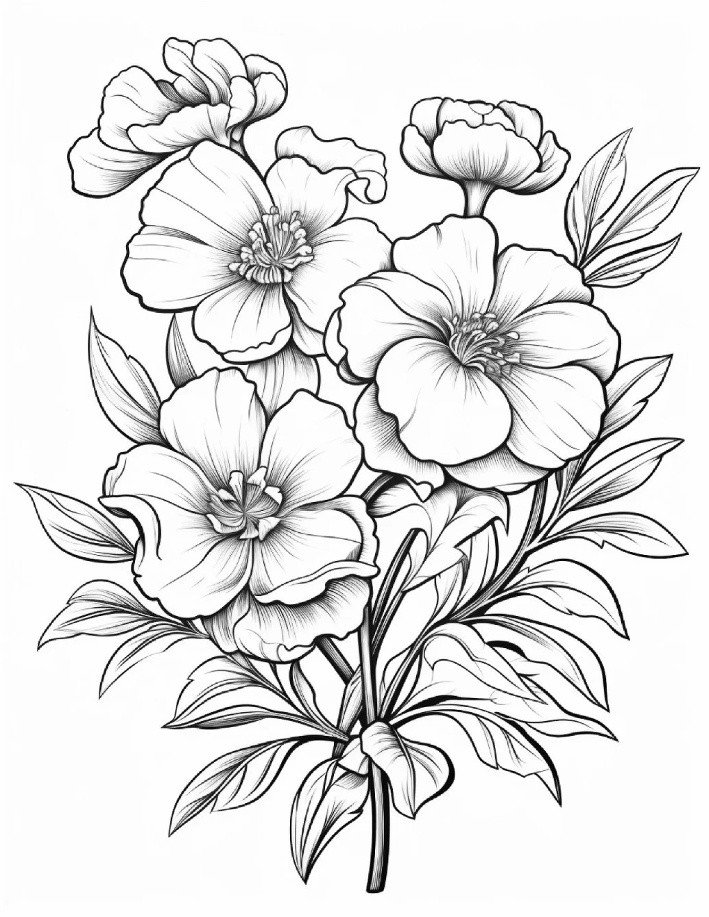 Desenhos de Flores Relaxantes para colorir 75