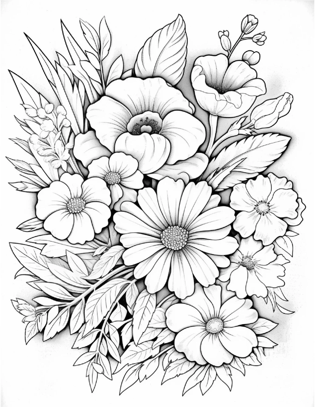 Desenhos de Flores Relaxantes para colorir 76
