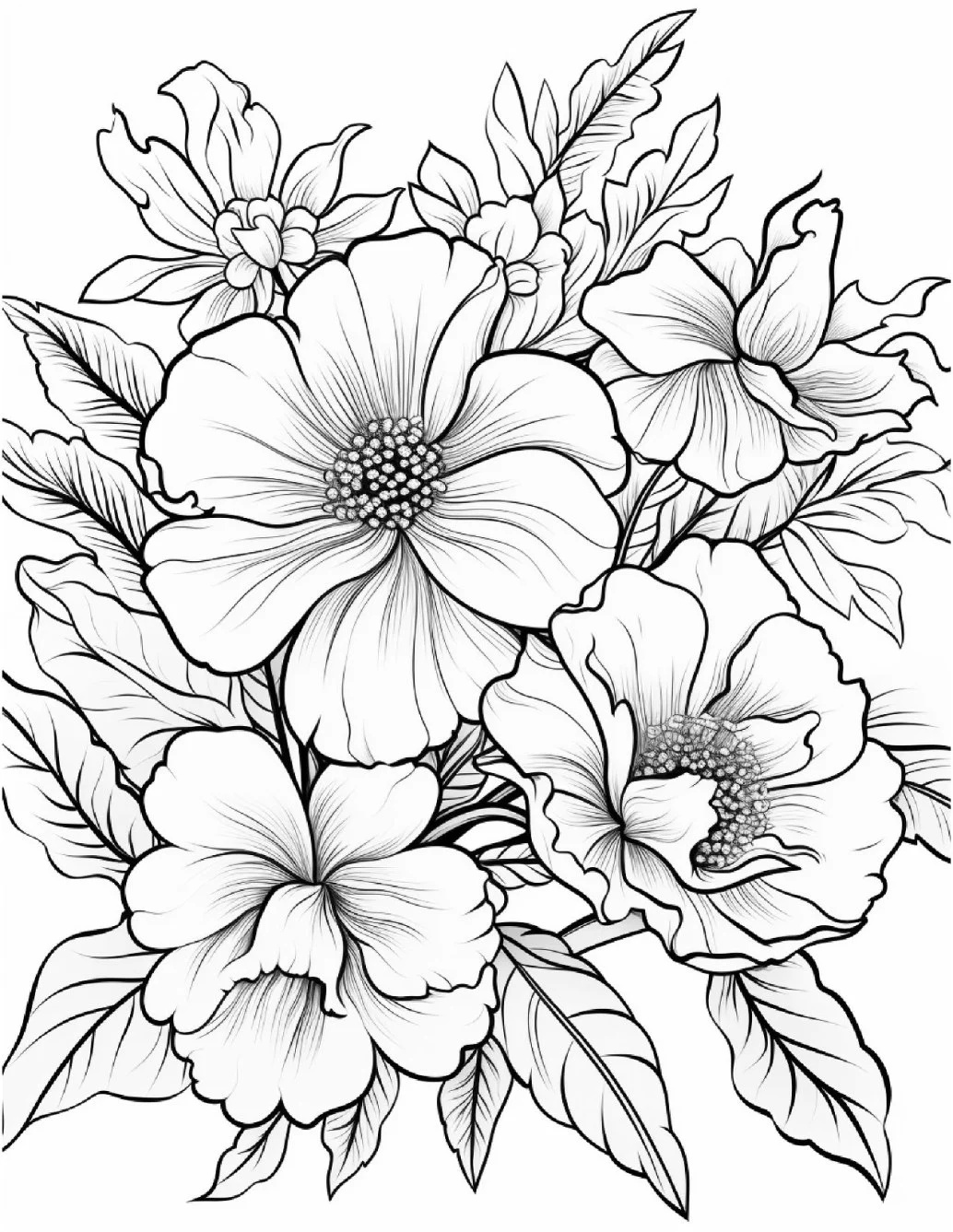 Desenhos de Flores Relaxantes para colorir 77