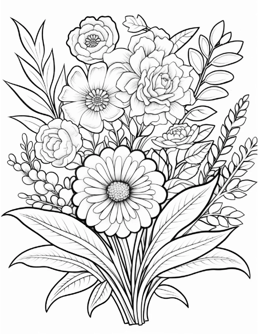 Desenhos de Flores Relaxantes para colorir 79