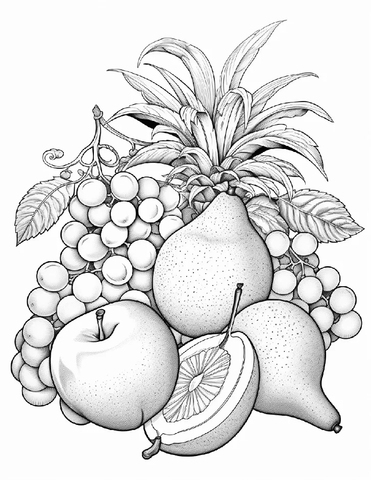 Desenhos de Frutas para colorir 1