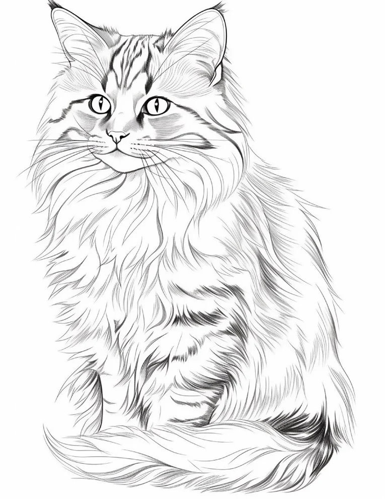 Desenhos de Gatos para colorir 34