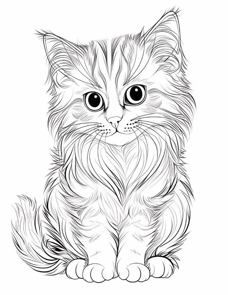 Desenhos de Gatos para colorir 37