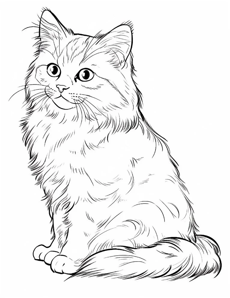 Desenhos de Gatos para colorir 7