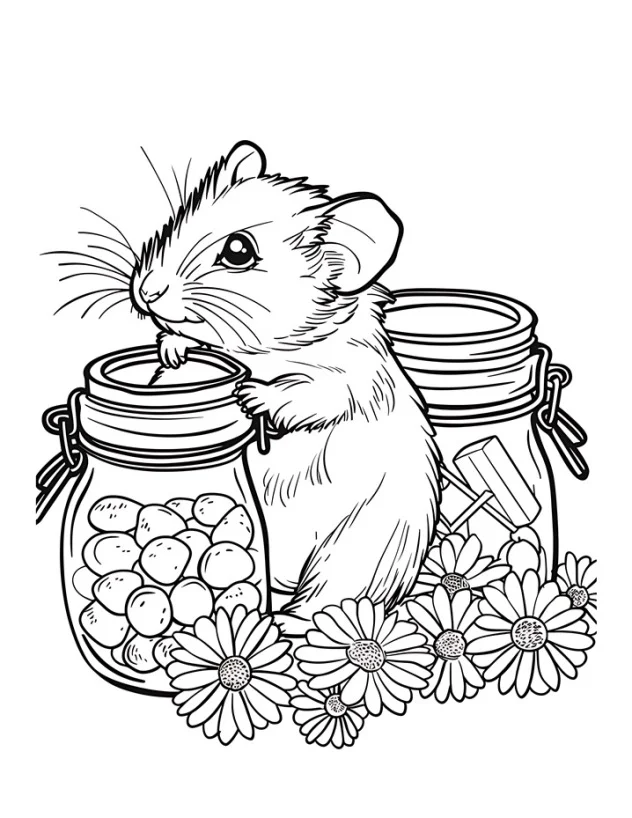 Desenhos de Hamster para colorir 16