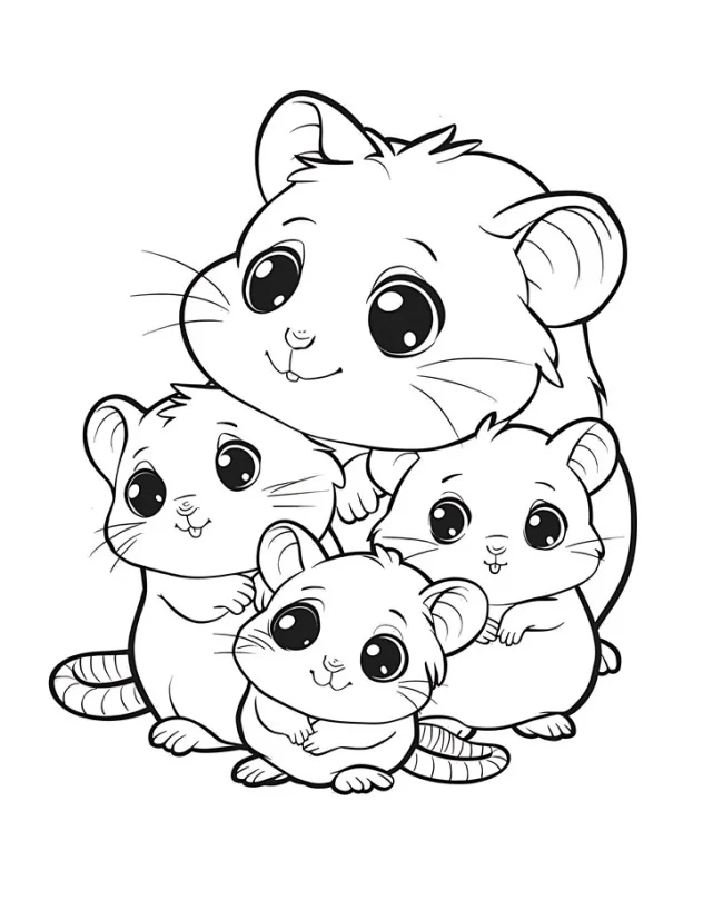 Desenhos de Hamster para colorir 18