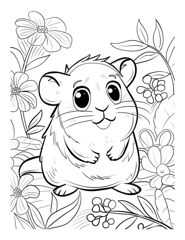 Desenhos de Hamster para colorir 2