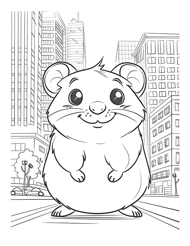 Hamster para colorir